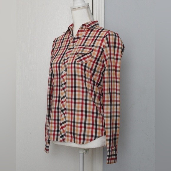 Custom Made Women’s Plaid Button Up Pocket Front Shirt - Picture 9 of 9